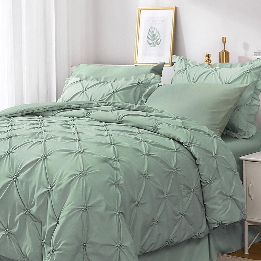 JOLLYVOGUE King Size Comforter Set 7 Pieces for Elegant Bedroom