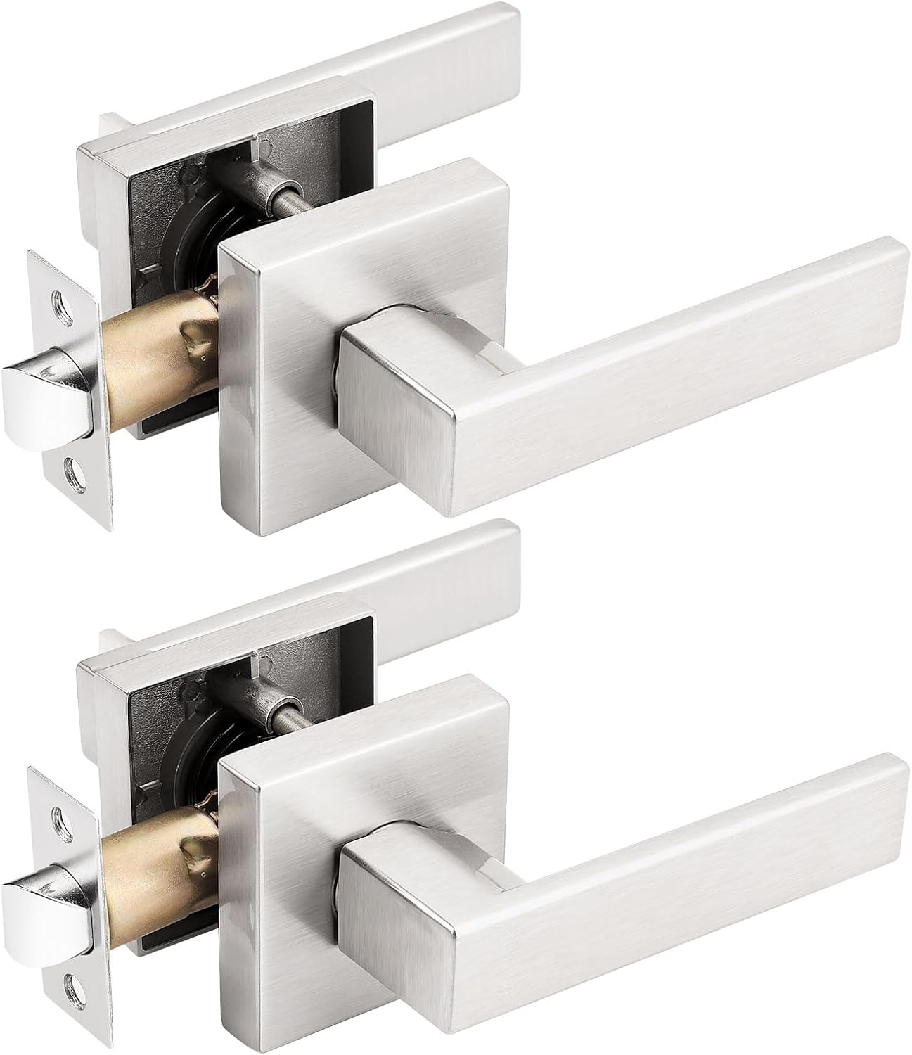 Gobrico 2 Pack Square Door Levers for Modern Interiors