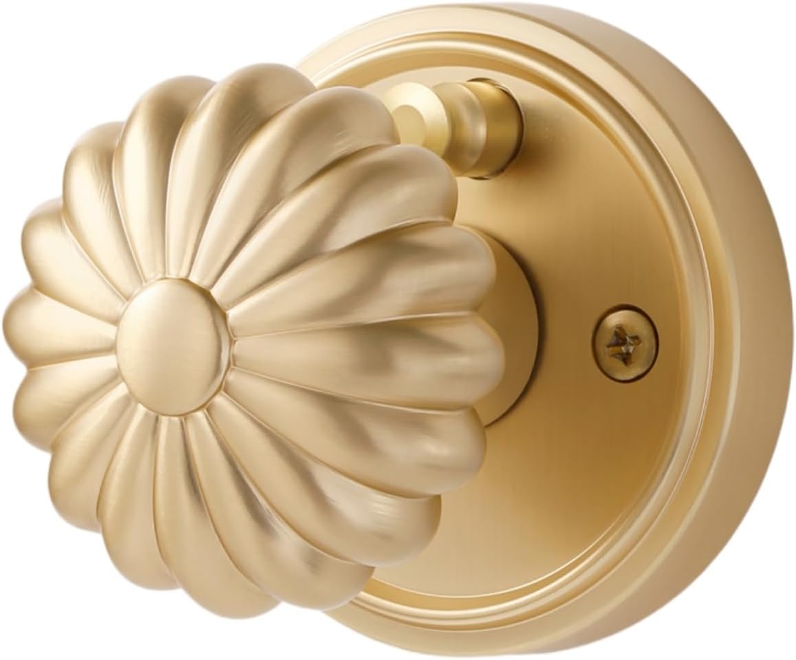 Brushed Gold Privacy Door Knob for Elegant Bedroom and Bathroom