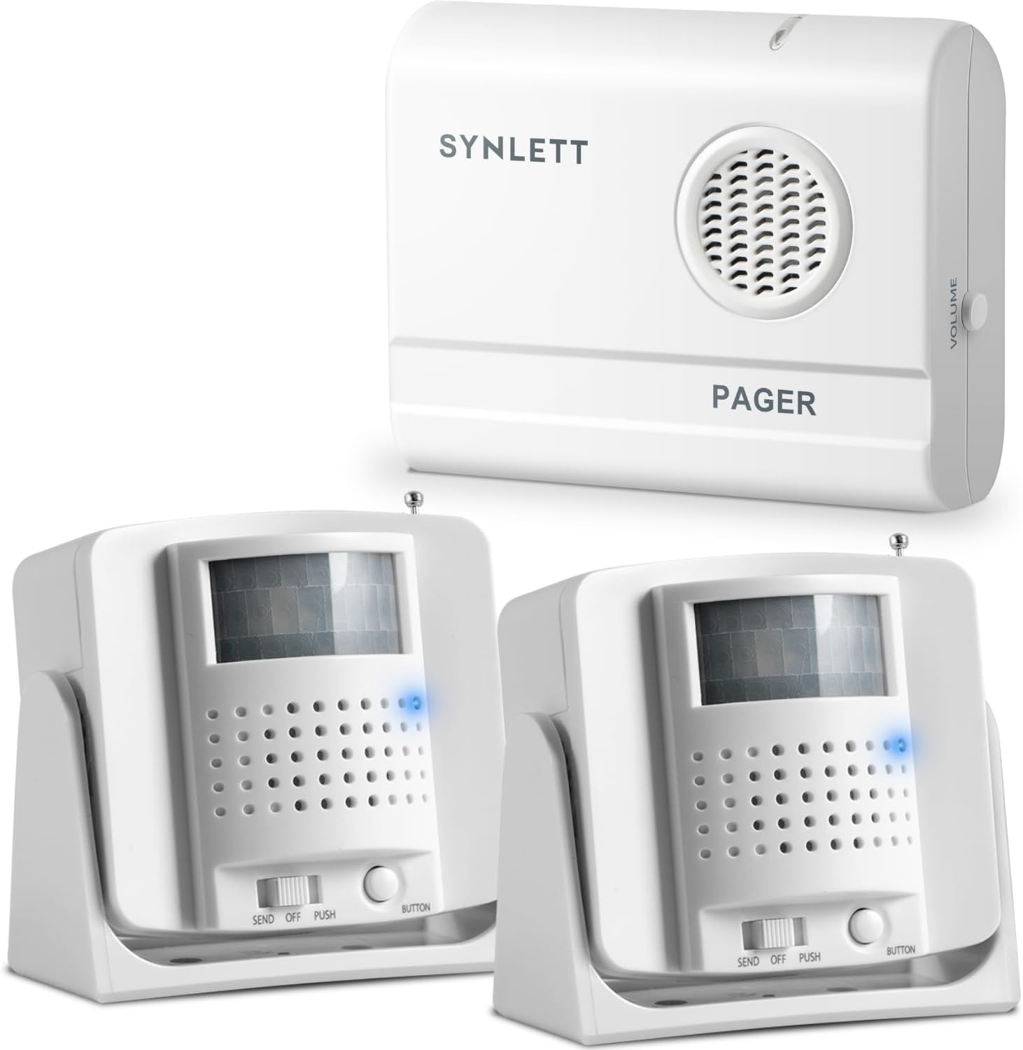 Bed Alarm Caregiver Pager with Wireless Motion Sensors for Seniors