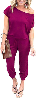 PRETTYGARDEN Jumpsuits for Women Off Shoulder Romper - Comfy Summer