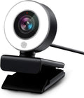 PC Webcam for Streaming HD 1080P with Ring Light - Clear 1080p Video