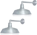 14in Galvanized Outdoor Gooseneck Barn Light with 13in Arm - Durable