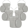5-Gallon Grey Bucket Pail with Lid and Metal Handle - Durable Storage