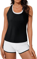 Women's Athletic 3 Piece Tankini Swimsuit Set - Sporty Coverage