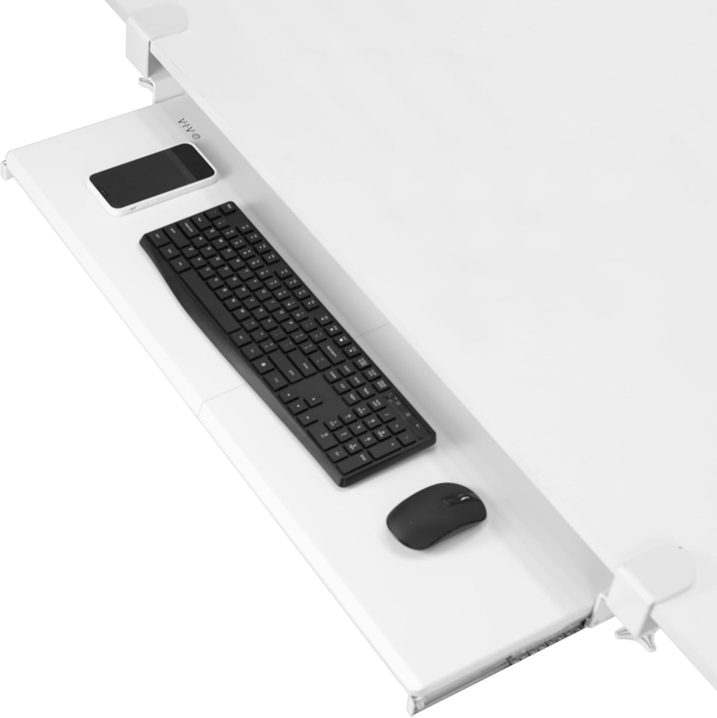 VIVO 34x11in Keyboard & Mouse Tray, White - Maximize Desk Space