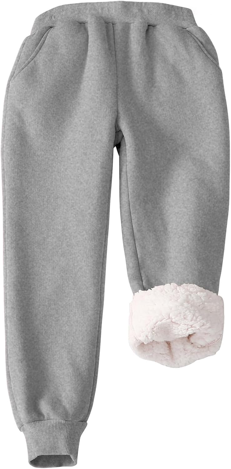 Flygo Fleece Joggers Sweatpants for Kids - Winter Warm Comfort