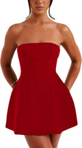 Strapless Tube Top Bodycon A-Line Mini Dress - Flattering Summer Fit