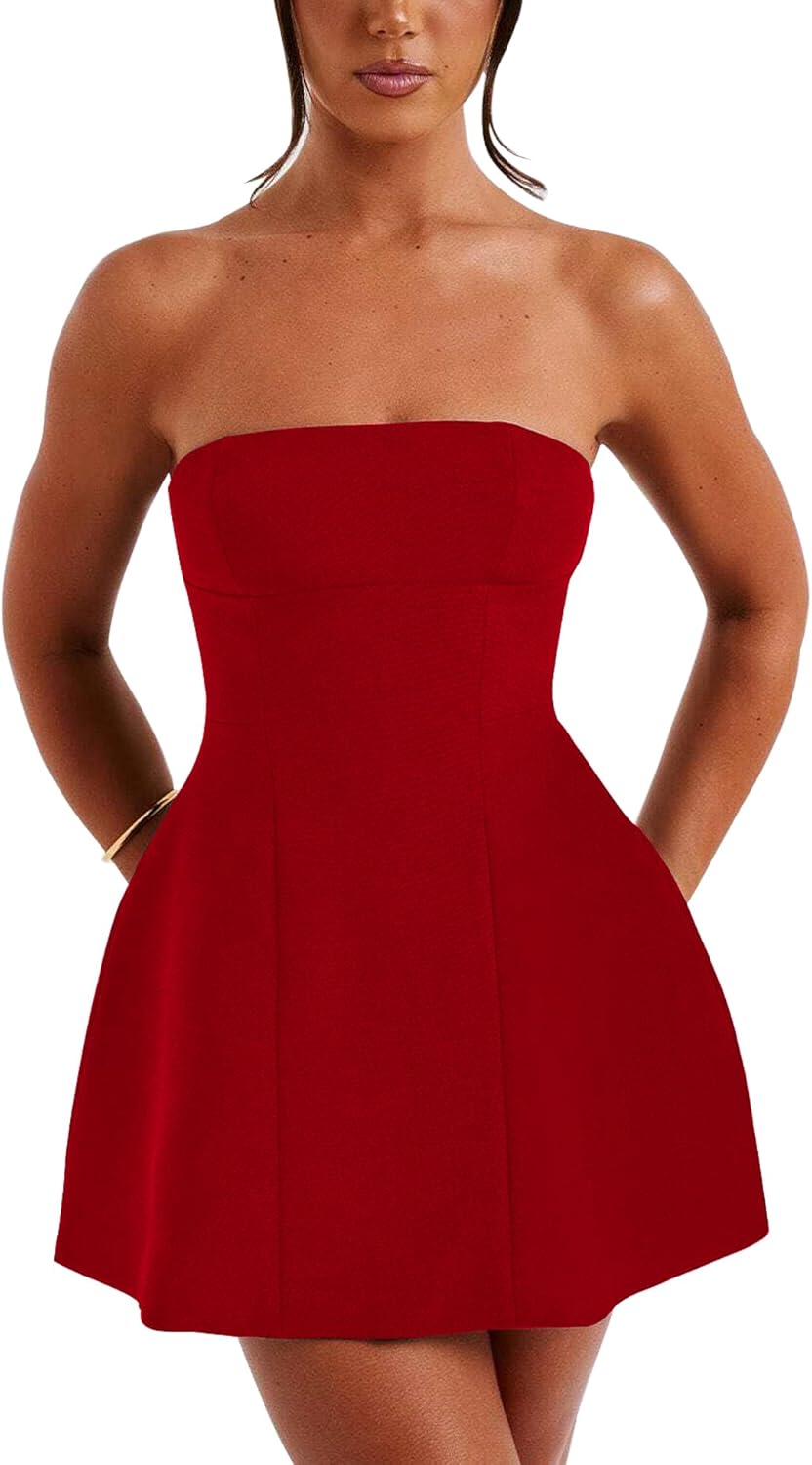 LuFeng Women's Sexy Strapless Backless Tube Top Dress Review
