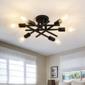 ASGYISA Semi Flush Mount Modern Ceiling Light - Matte Black Sputnik
