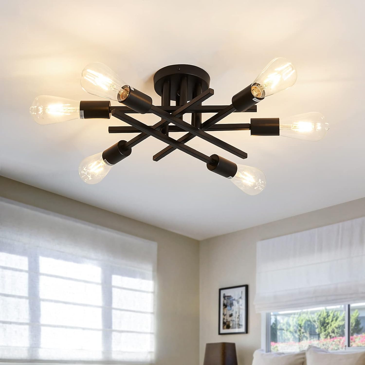 ASGYISA Semi Flush Mount Modern Ceiling Light Fixture for Home
