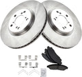 TRQ Front Brake Pad and Rotor Set Ceramic Vented Rotors - Quiet