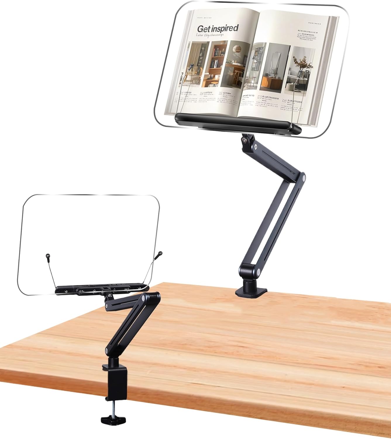 ASIEIT Book Stand with Clamp for Kitchen and Office Use