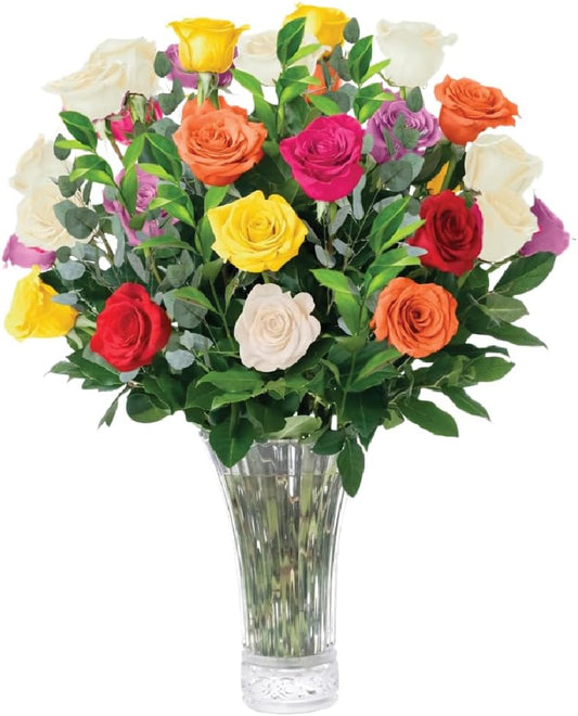 Fresh Flowers Bouquet Delivery with 24 Handpicked Roses