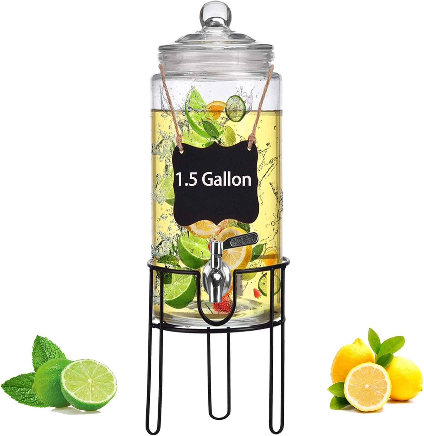 1.5 Gallon Drink Dispenser with Stand for Parties and Events