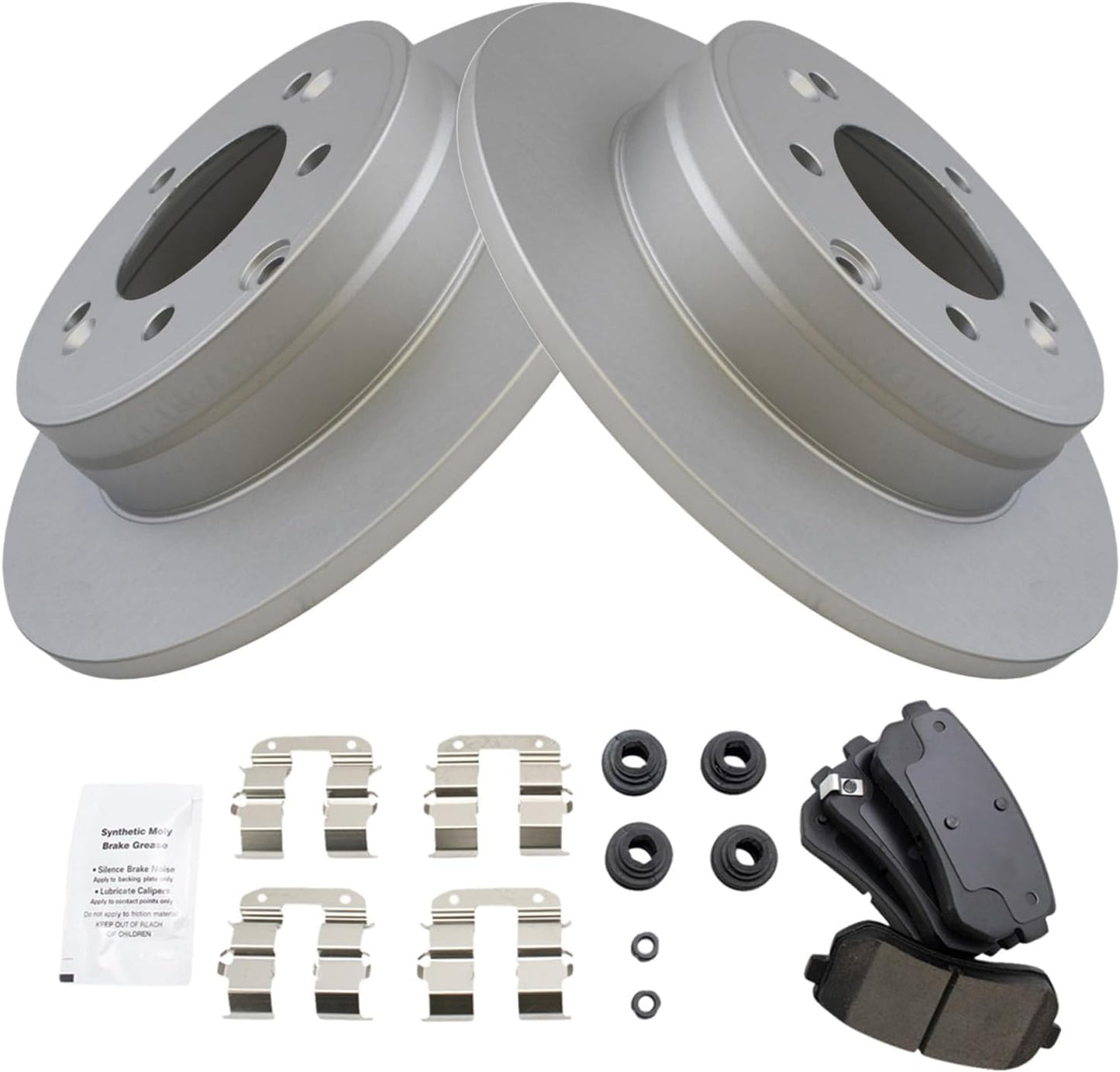 TRQ Rear Brake Pad & Rotor Kit for 2015 Hyundai Sonata & Kia