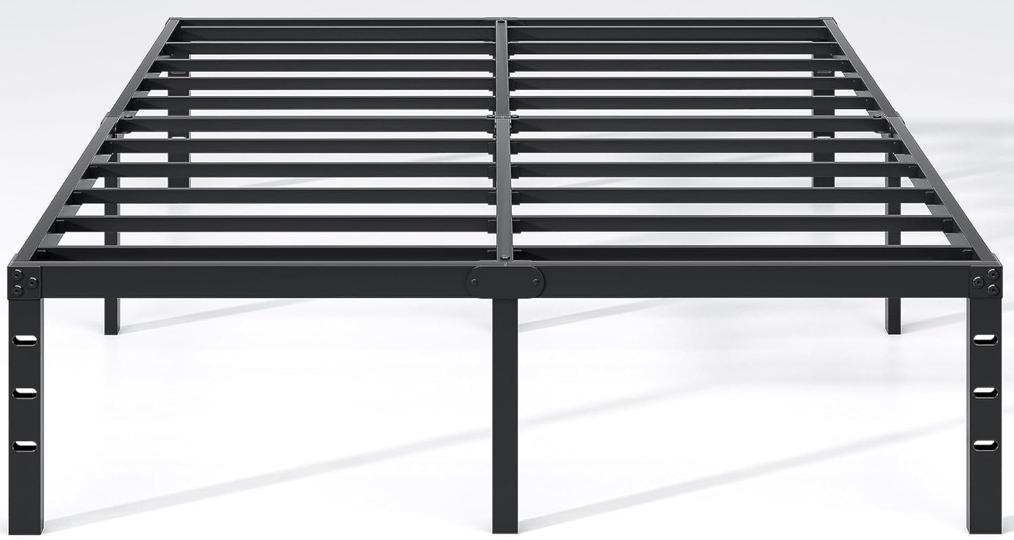 Metal King Size Bed Frame with Storage Space and Easy Assembly