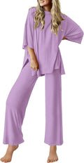Lounge Sets for Women Short Sleeve Top and Long Pants - Soft Comfy