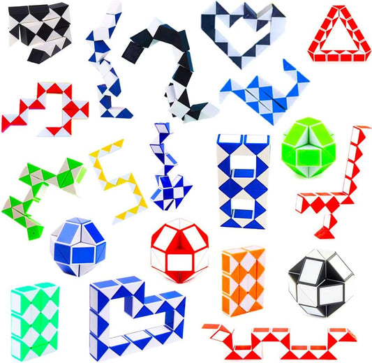 24-Pack Mini Fidget Snake Cubes - Fun Party Bag Fillers!