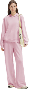 SUUKSESS Women 2 Piece Oversized Hoodie and Wide Leg Sweatpants Set