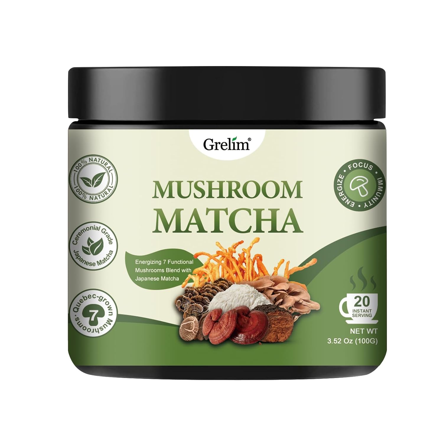 Grelim Mushroom Matcha - Superfood Infused Matcha Latte