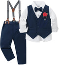 Toddler Boy Formal Suit 6-Piece Set - Classic Gentleman Style