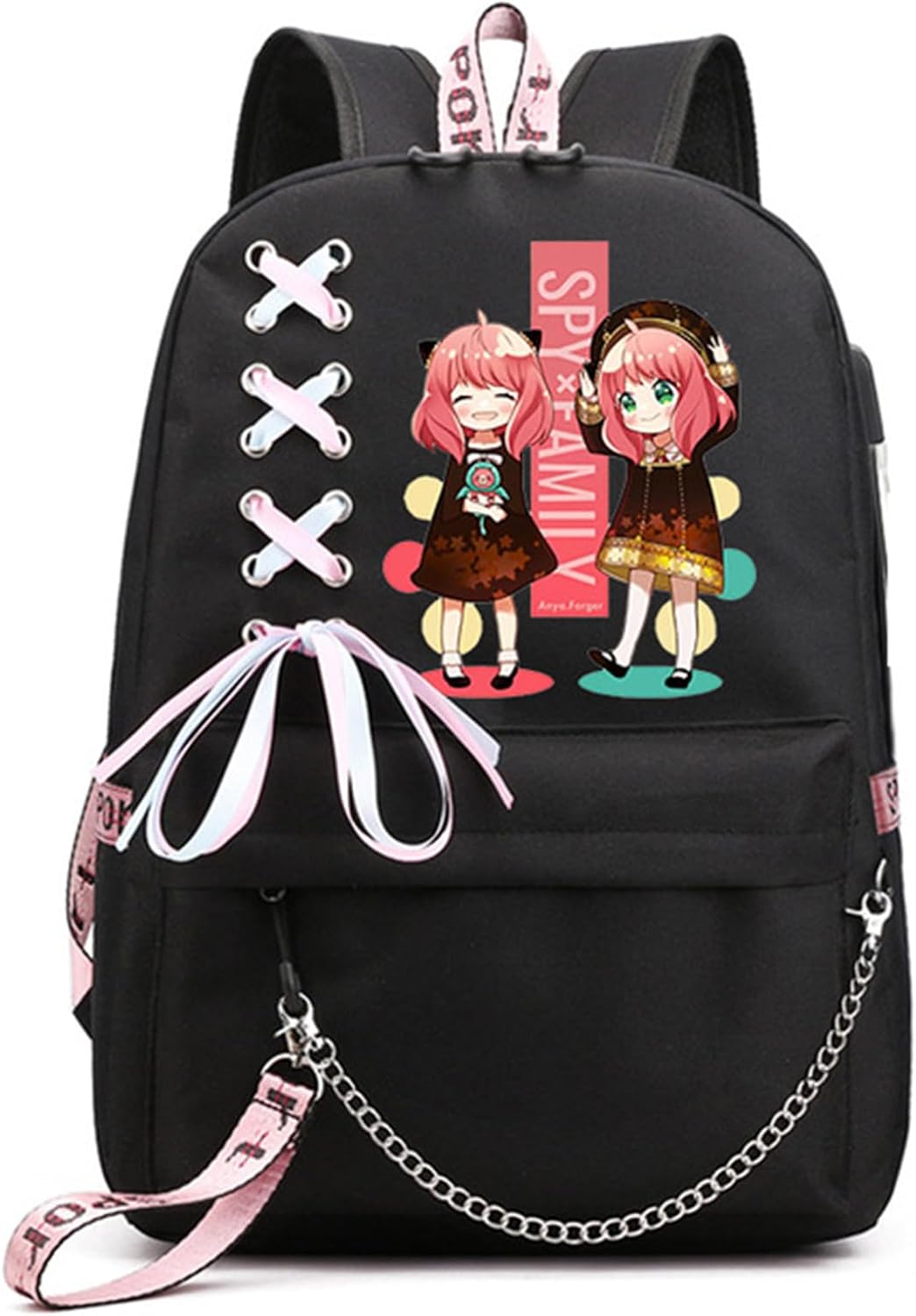 ISaikoy Anime Anya Forger Backpack with USB Port for School
