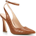 Womens Closed Toe Ankle Strap Pointed Toe Pumps - Croc Slingback