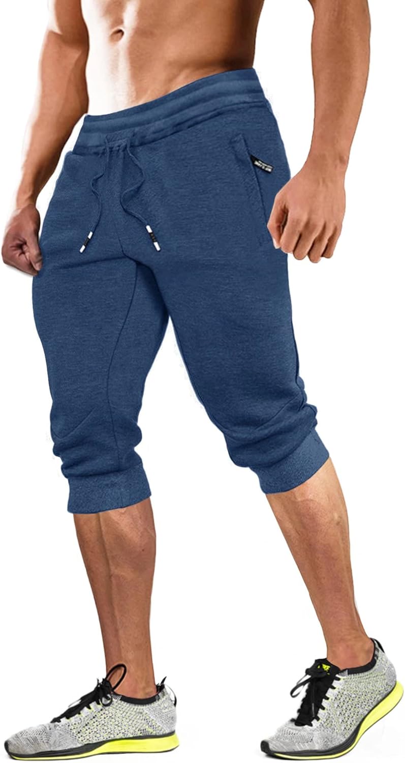 MAGCOMSEN Men's 3/4 Joggers Capri Pants for Training and Running