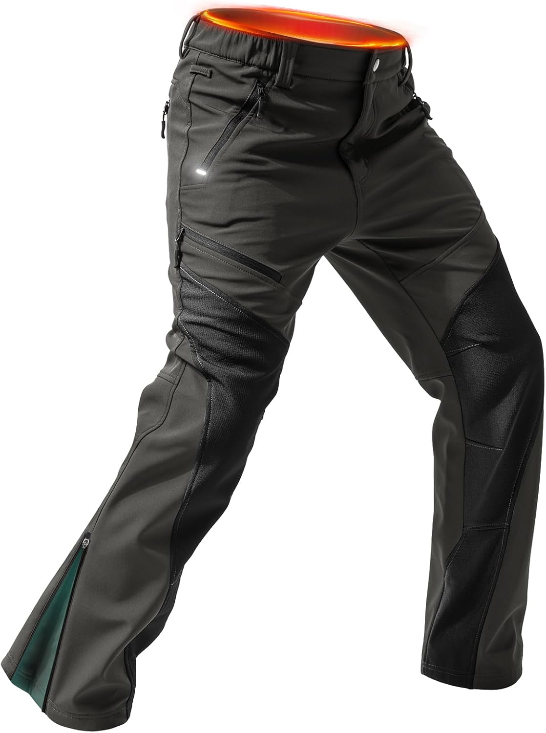Moosehill Men's Snow Ski Pants Waterproof Fleece Lined Softshell