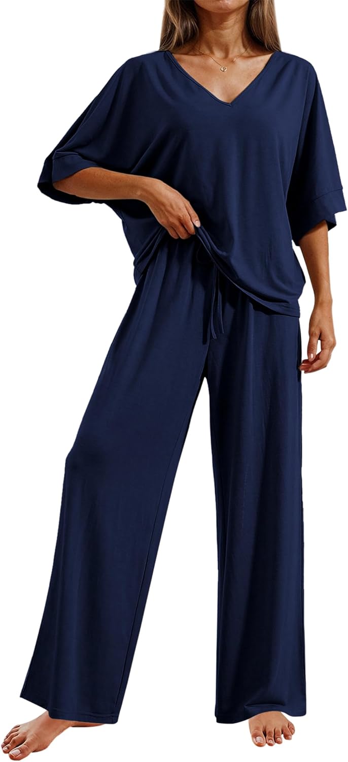 Ekouaer Pajama Sets for Women: Comfy 2 Piece Lounge Set