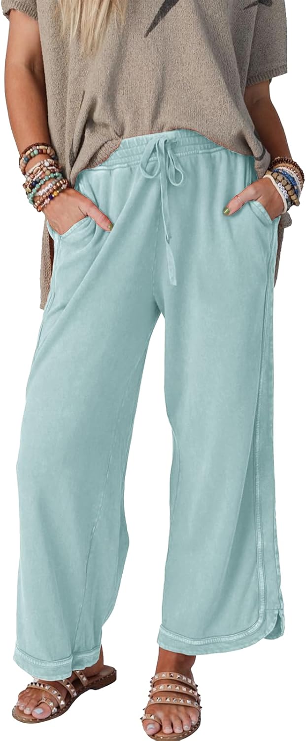Gnveub Women's Yoga Pants Lightweight Wide Leg Sweatpants