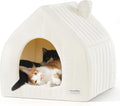 FUKUMARU Cat Bed 17.7 in 2-in-1 Pet Cave - Cozy Indoor Hideaway