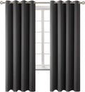 Blackout Curtains for Bedroom - Thermal Grommet Panels, Dark Grey