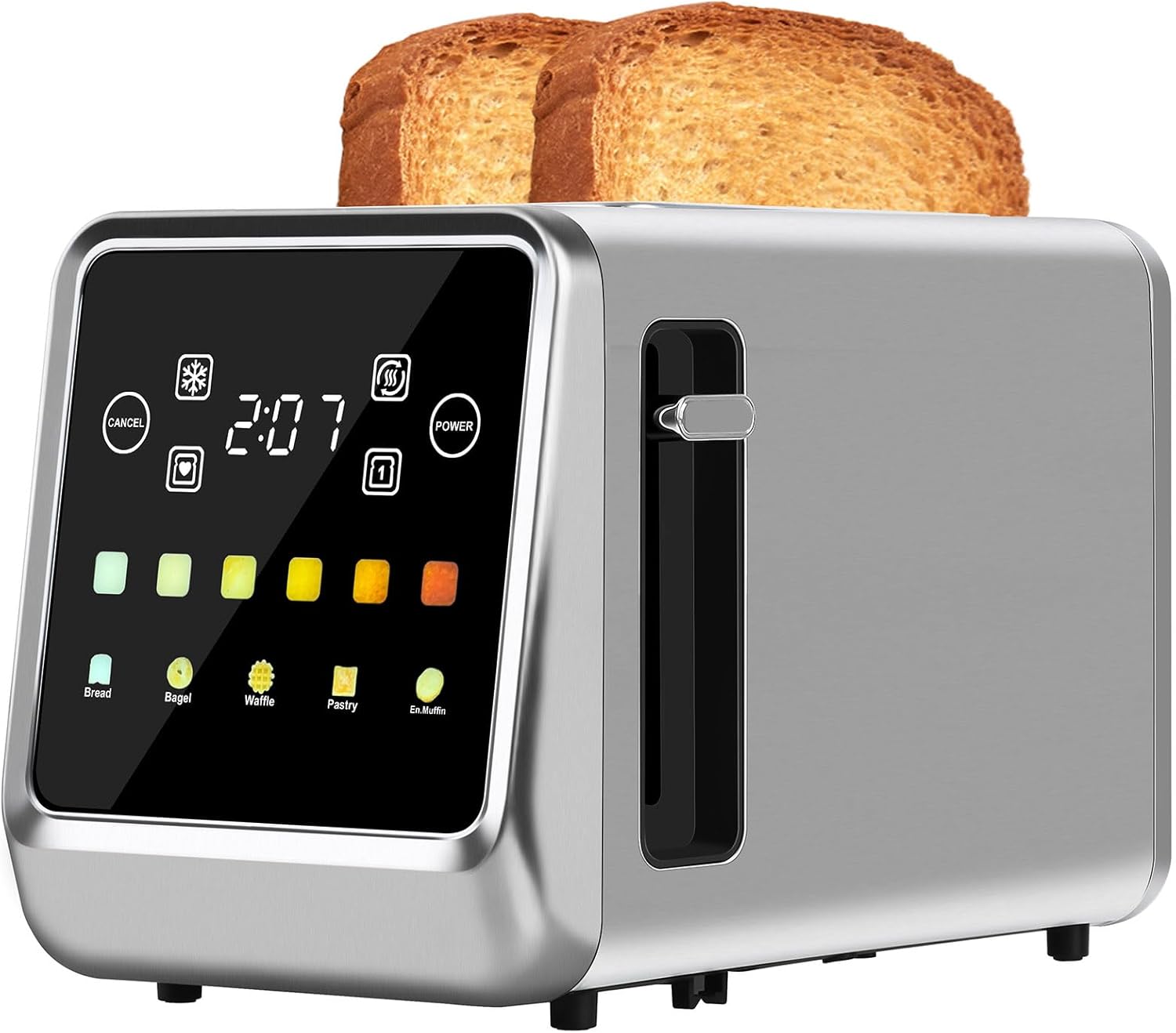 Touch Screen Toaster 2 Slice with LCD Display for Perfect Toast