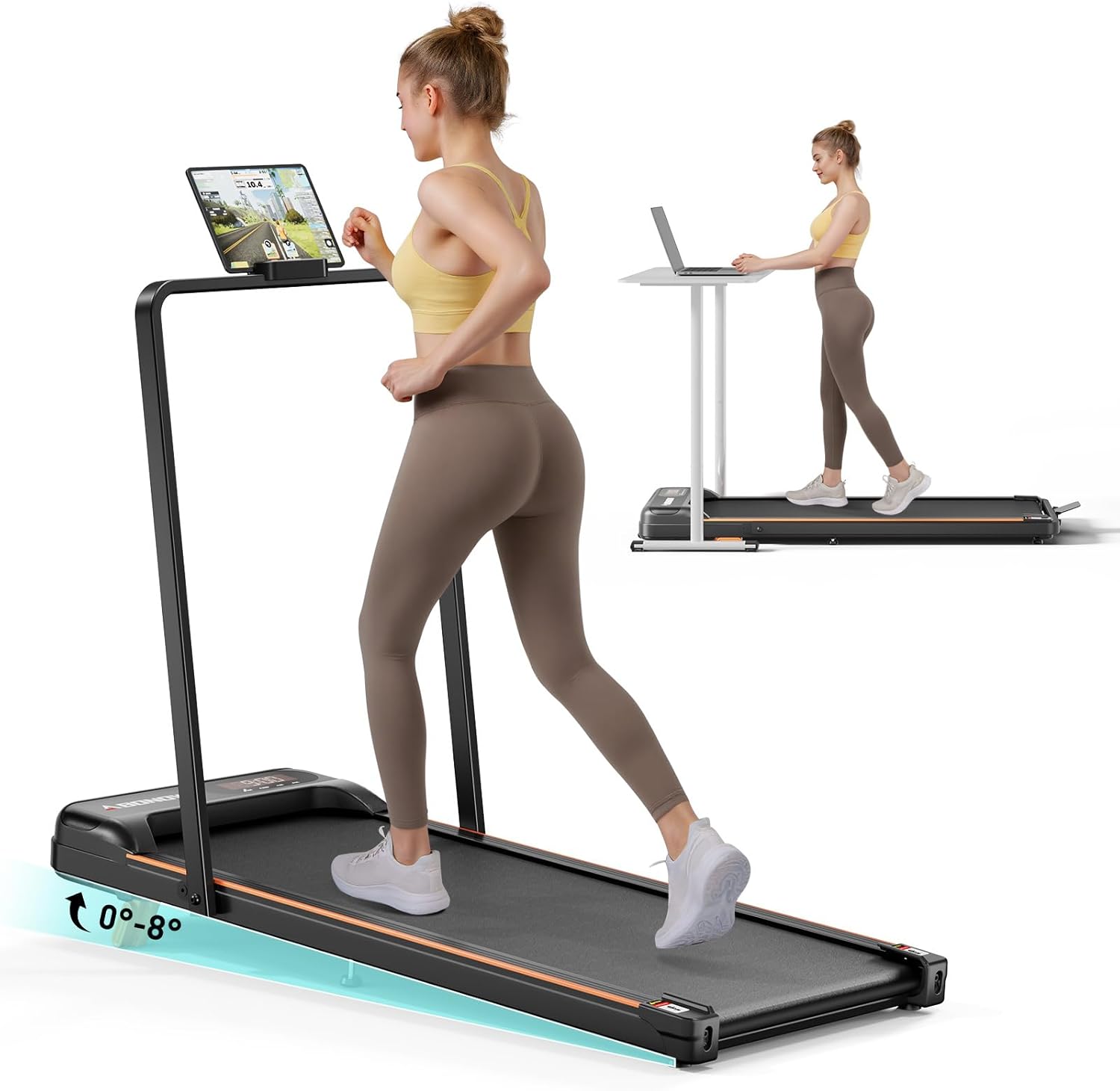 2.5 HP Walking Pad with Handle Bar for Home Office Fitness