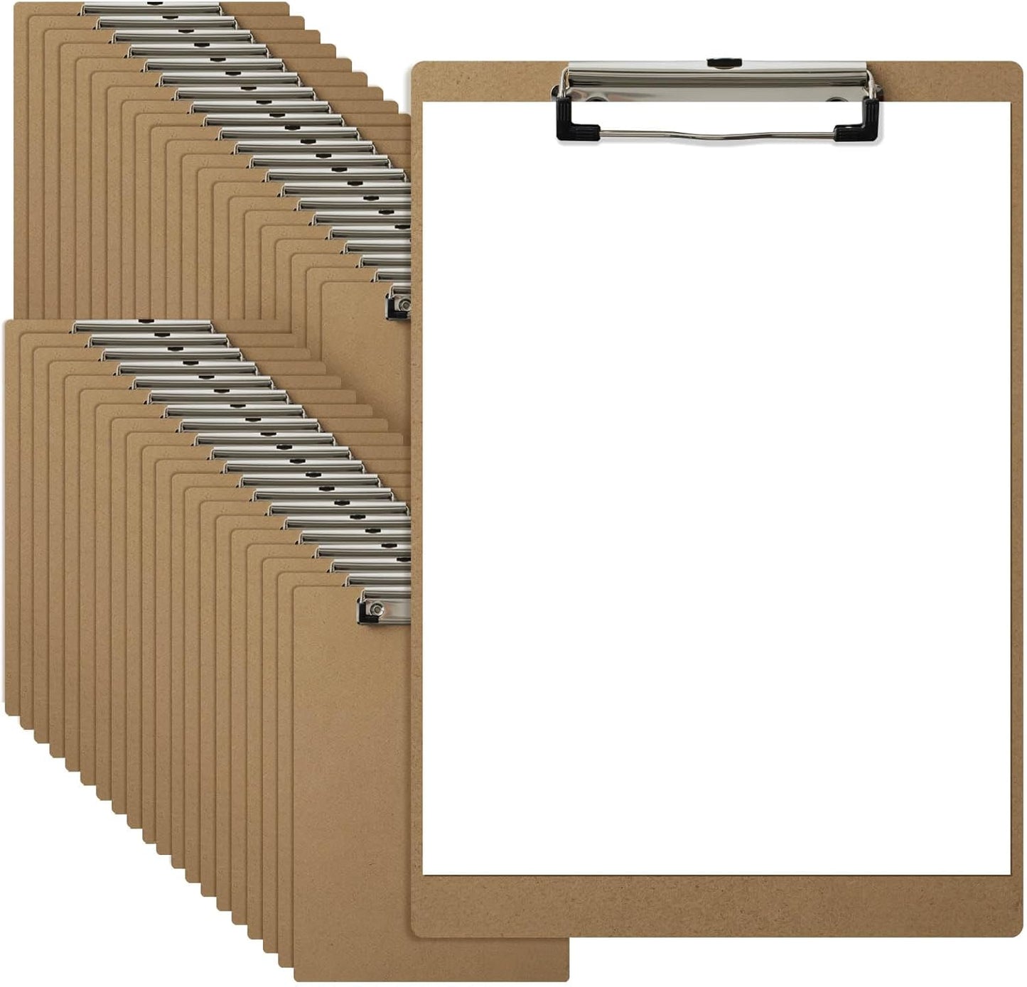 42 Pack Clipboard for A4 Size Paper - Durable Wooden Clipboards