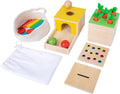 Adena Montessori 4-in-1 Wooden Play Kit - Versatile Early Learning Toy