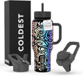 Coldest Tumbler with Handle and Straw Lid - 36 oz Moonlight Spiral