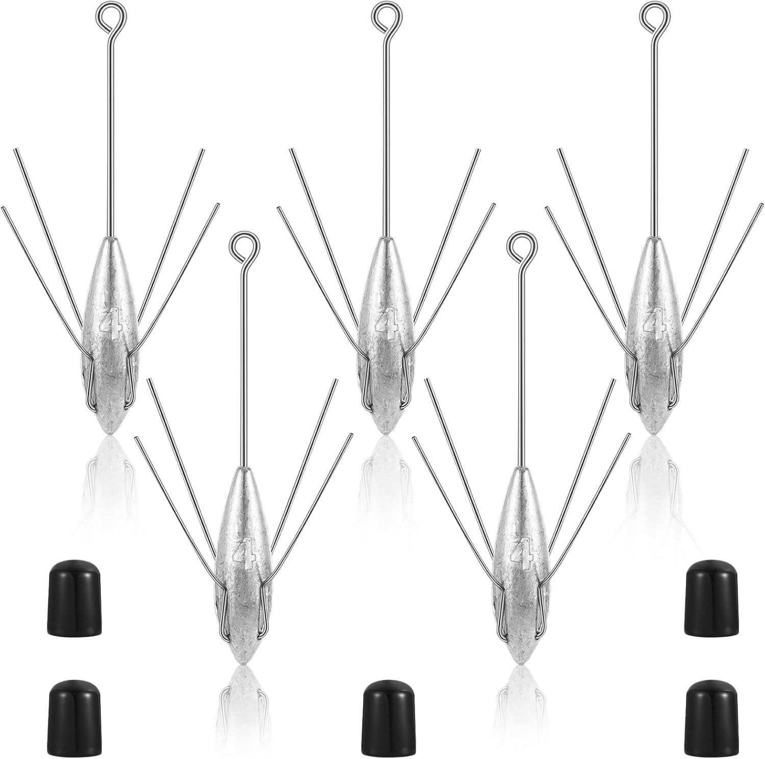 5 Pcs Surf Fishing Weights Sputnik Sinker for Ocean Fishing