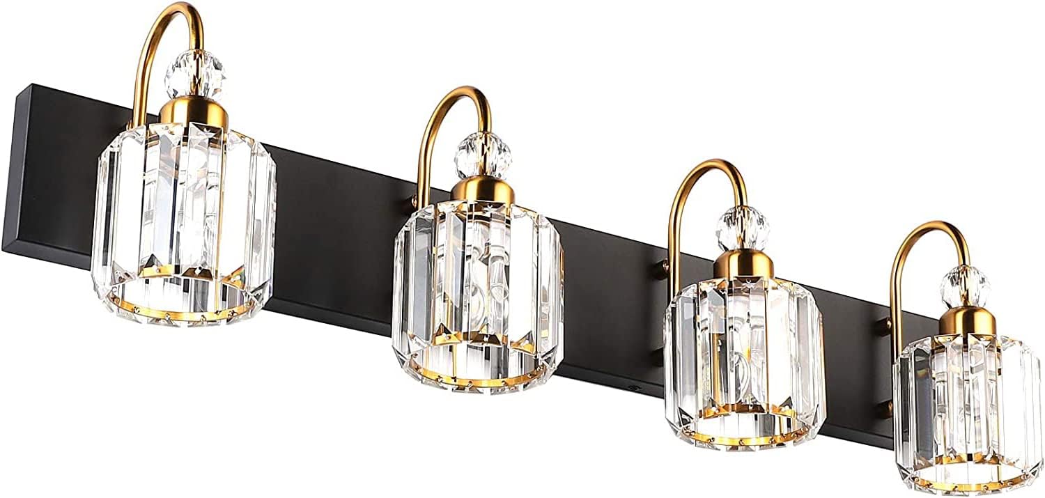 Ralbay LED Modern Vanity Lights for Bathroom with Crystal Design