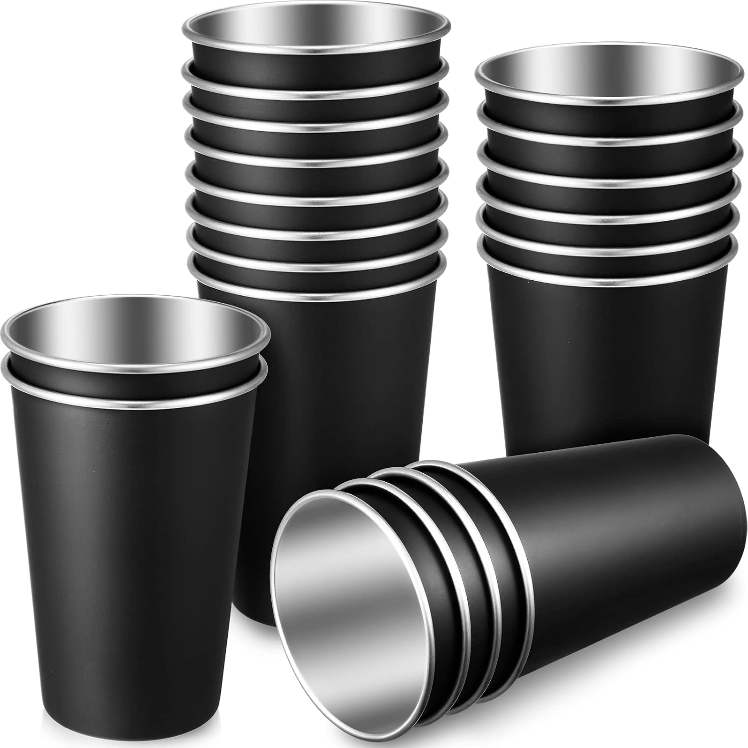 20 Pack 16 oz Stainless Steel Pint Cups for Every Occasion