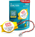 Rome Tech CMOS Battery CR2032 w 2-Pin Cable 100-Pack - Reliable RTC