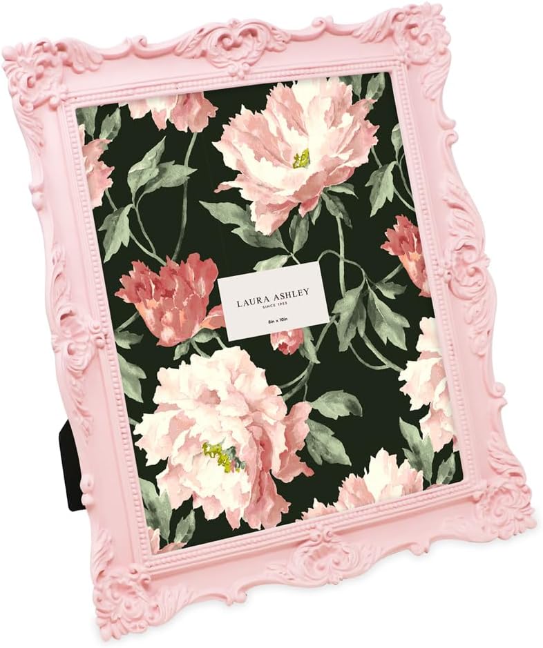 Laura Ashley 8x10 Pink Ornate Textured Hand-Crafted Frame