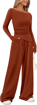 PRETTYGARDEN Women's 2 Piece Lounge Set - Comfortable Asymmetrical 4-6