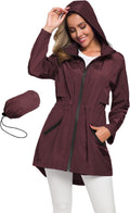 Avoogue Women's Long Raincoat with Hood - Lightweight Waterproof going