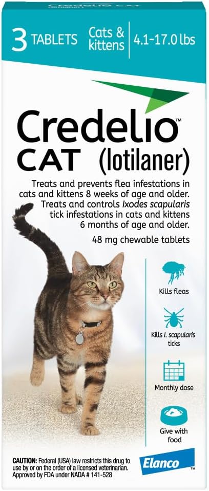 Credelio CAT Flea & Tick Prevention for Cats 4.1-17 lbs