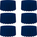 BRILLMAX 6 Pack Navy Blue 120 in Round Tablecloths - Reusable Event