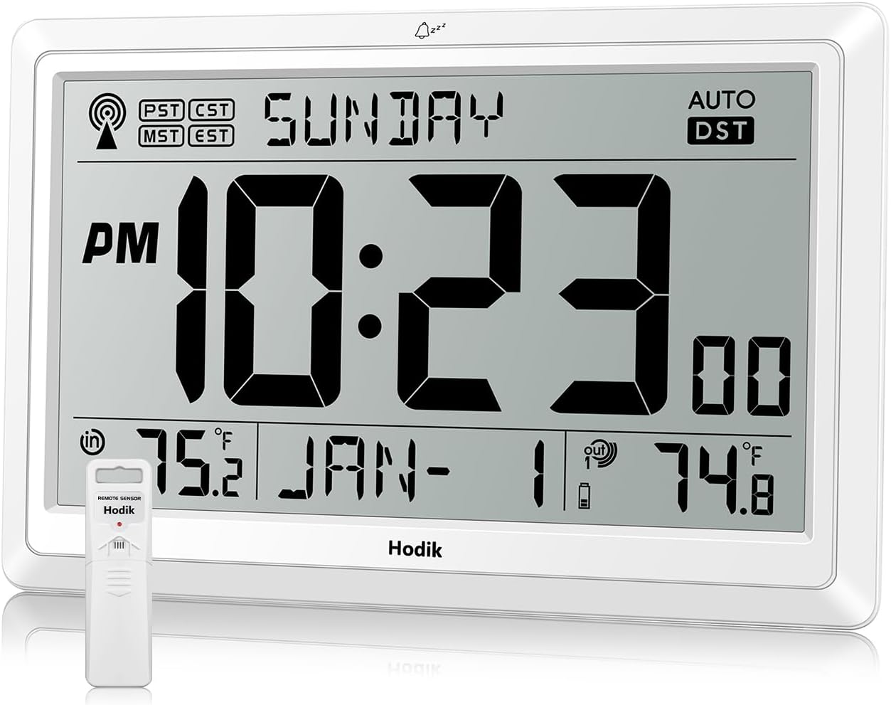 Atomic Wall Clock with Indoor Outdoor Temperature for Easy Reading