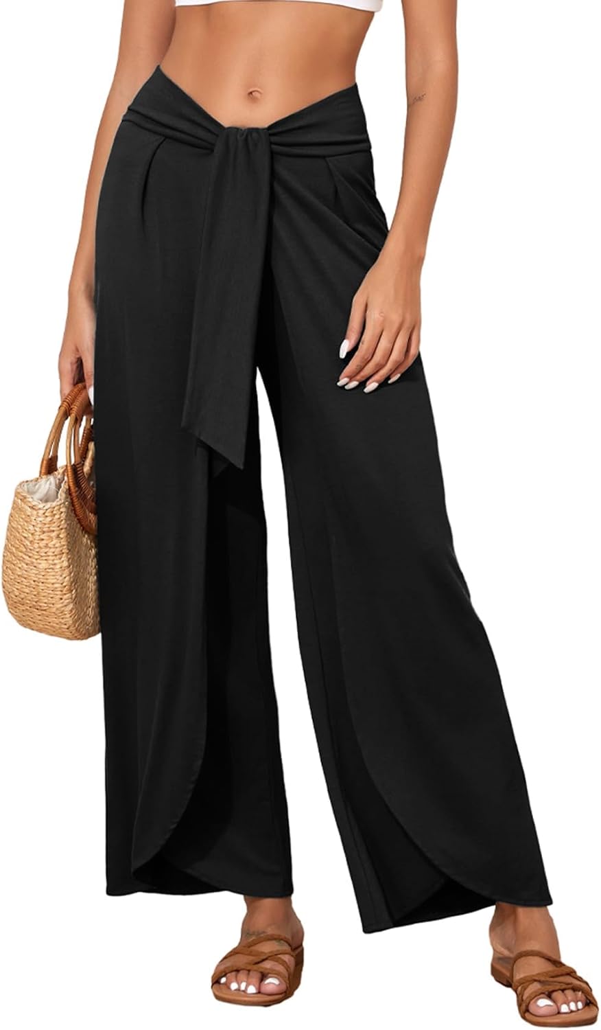 Herseas Womens Beach Pants Split Wide Leg Cover Up for Summer